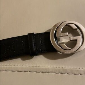 Black Gucci belt INTERLOCKING G (REAL)